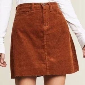 BLANK NYC Clockwork Corduroy Copper Orange Brown Mini Skirt 29